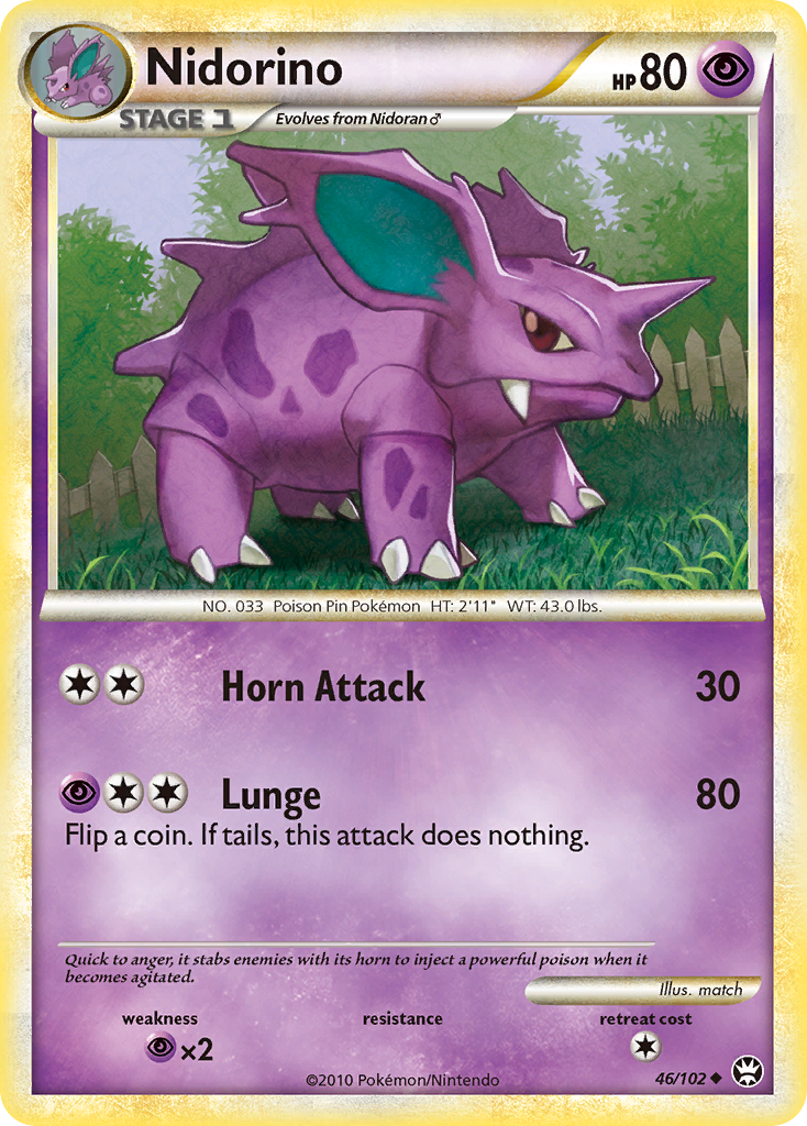Nidorino - HS—Triumphant - #46 - Pokemon TCG card