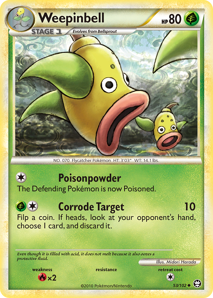 Weepinbell - HS—Triumphant - #53 - Pokemon TCG card