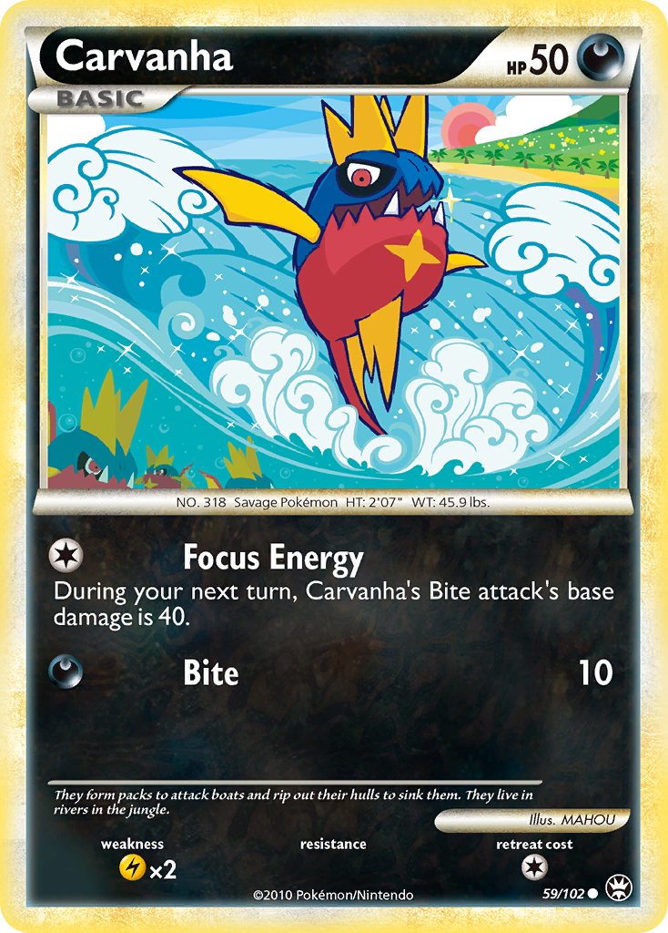 Carvanha - HS—Triumphant - #59 - Pokemon TCG card