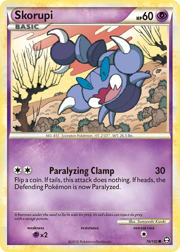 Skorupi - HS—Triumphant - #76 - Pokemon TCG card