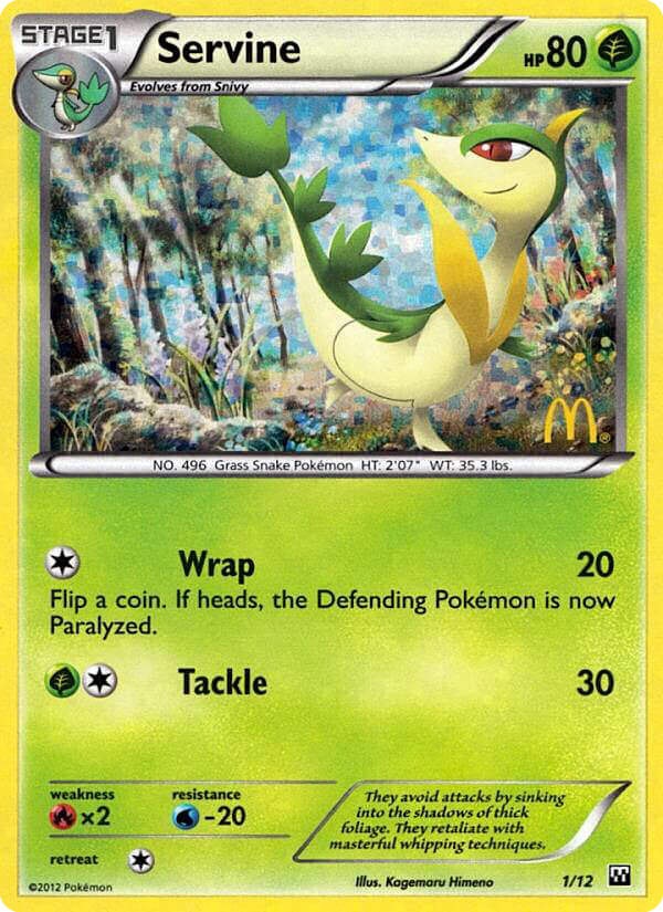 Servine - McDonald's Collection 2012 - #1 - Pokemon TCG card