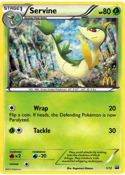Servine - McDonald's Collection 2012 - #1 - Pokemon TCG card