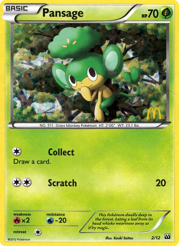 Pansage - McDonald's Collection 2012 - #2 - Pokemon TCG card