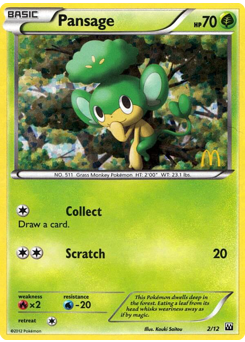 Pansage - McDonald's Collection 2012 - #2 - Pokemon TCG card