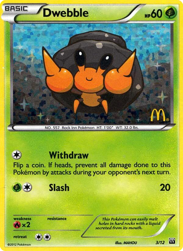 Dwebble - McDonald's Collection 2012 - #3 - Pokemon TCG card
