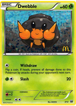 Dwebble - McDonald's Collection 2012 - #3 - Pokemon TCG card