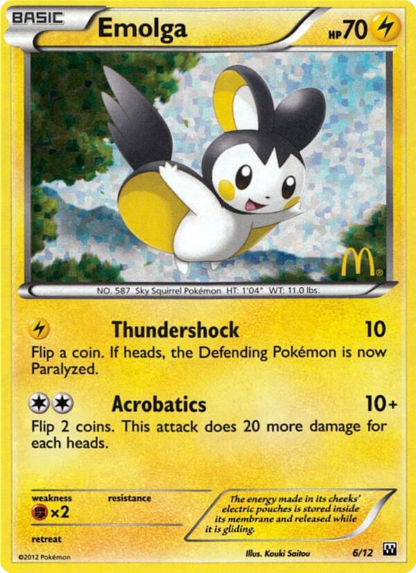Emolga - McDonald's Collection 2012 - #6 - Pokemon TCG card