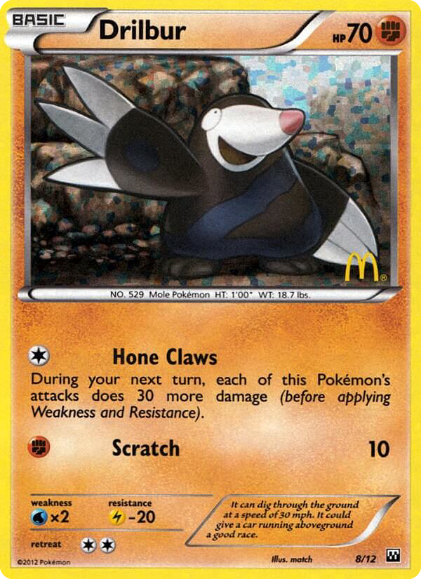 Drilbur - McDonald's Collection 2012 - #8 - Pokemon TCG card