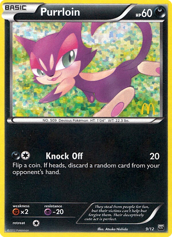Purrloin - McDonald's Collection 2012 - #9 - Pokemon TCG card