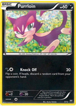 Purrloin #9 Purrloin - McDonald's Collection 2012 - #9 - Pokemon TCG card