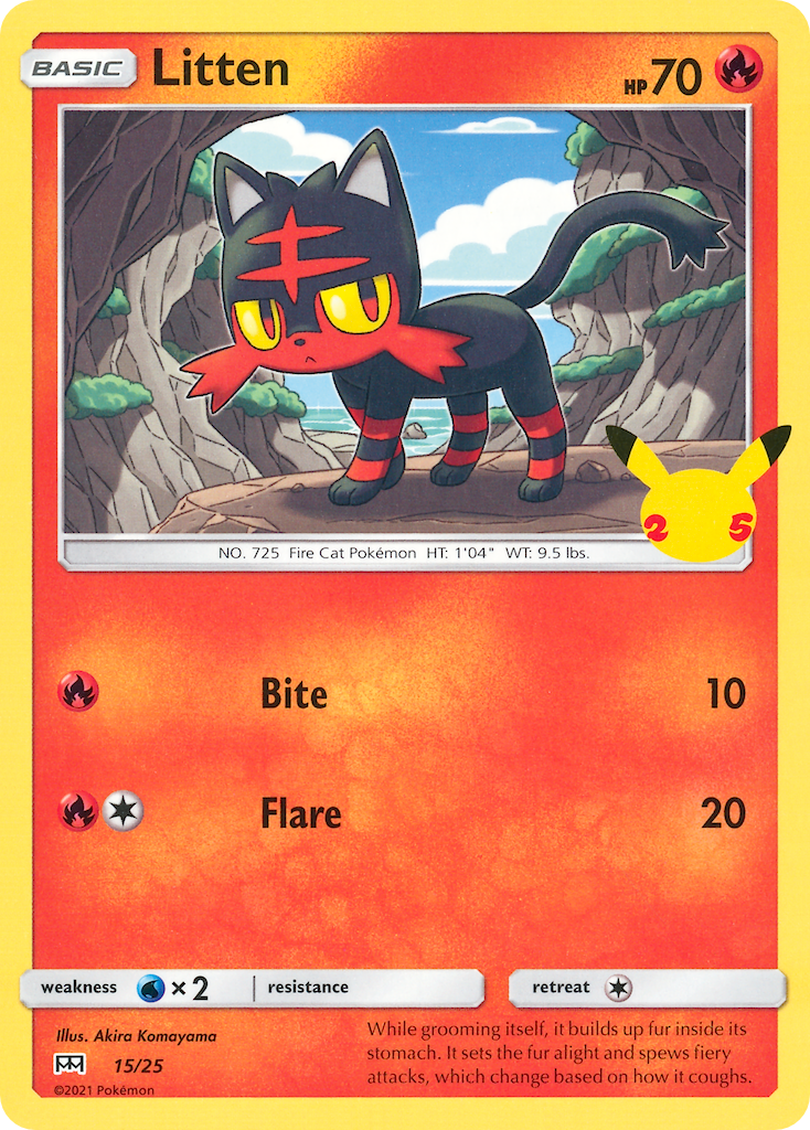 Litten - McDonald's Collection 2021 - #15 - Pokemon TCG card