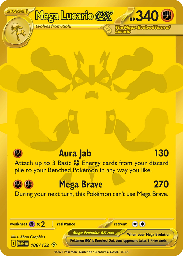 Mega Lucario ex - Mega Evolution - #188 - Pokemon TCG card