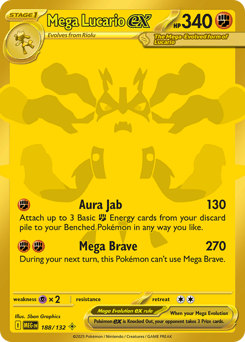 Mega Lucario ex - Mega Evolution - #188 - Pokemon TCG card