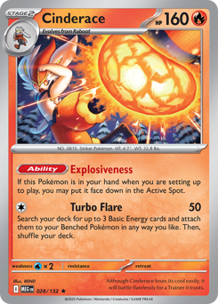 Cinderace #28 Cinderace - Mega Evolution - #28 - Pokemon TCG card