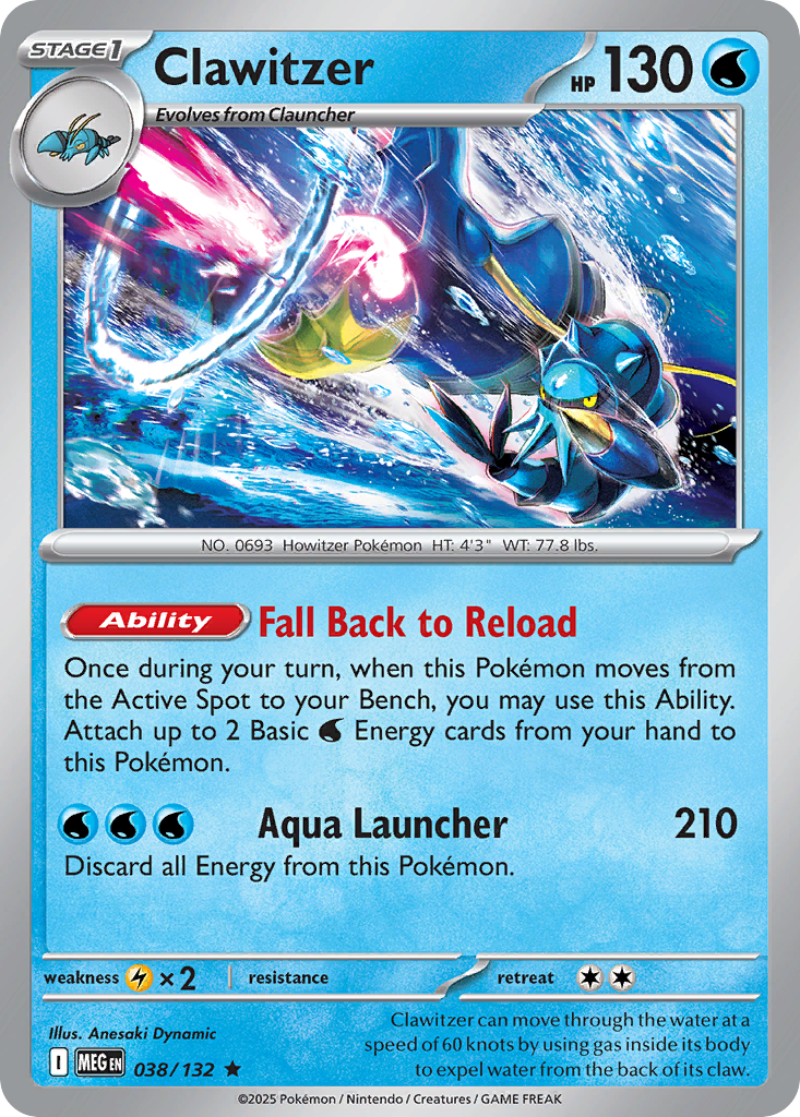 Clawitzer - Mega Evolution - #38 - Pokemon TCG card