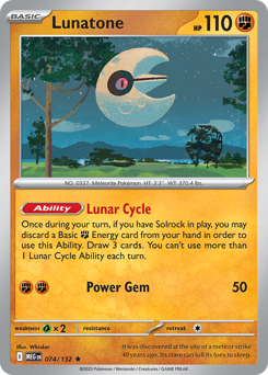 Lunatone #74 Lunatone - Mega Evolution - #74 - Pokemon TCG card