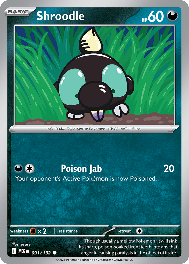 Shroodle - Mega Evolution - #91 - Pokemon TCG card