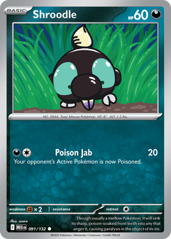 Shroodle - Mega Evolution - #91 - Pokemon TCG card