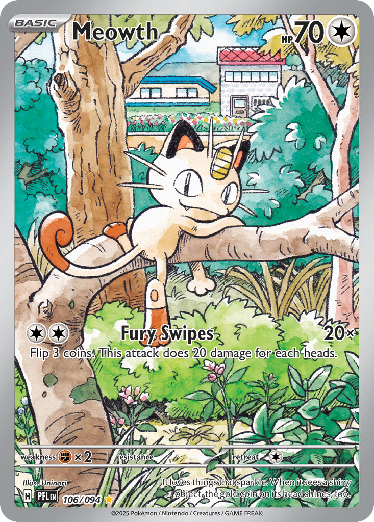 Meowth - Phantasmal Flames - #106 - Pokemon TCG card