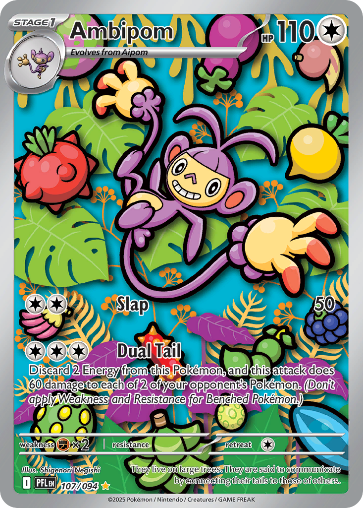 Ambipom - Phantasmal Flames - #107 - Pokemon TCG card