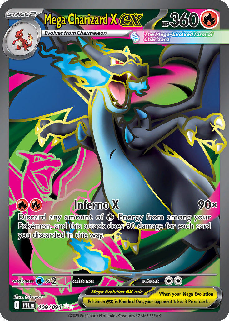 Mega Charizard X ex - Phantasmal Flames - #109 - Pokemon TCG card