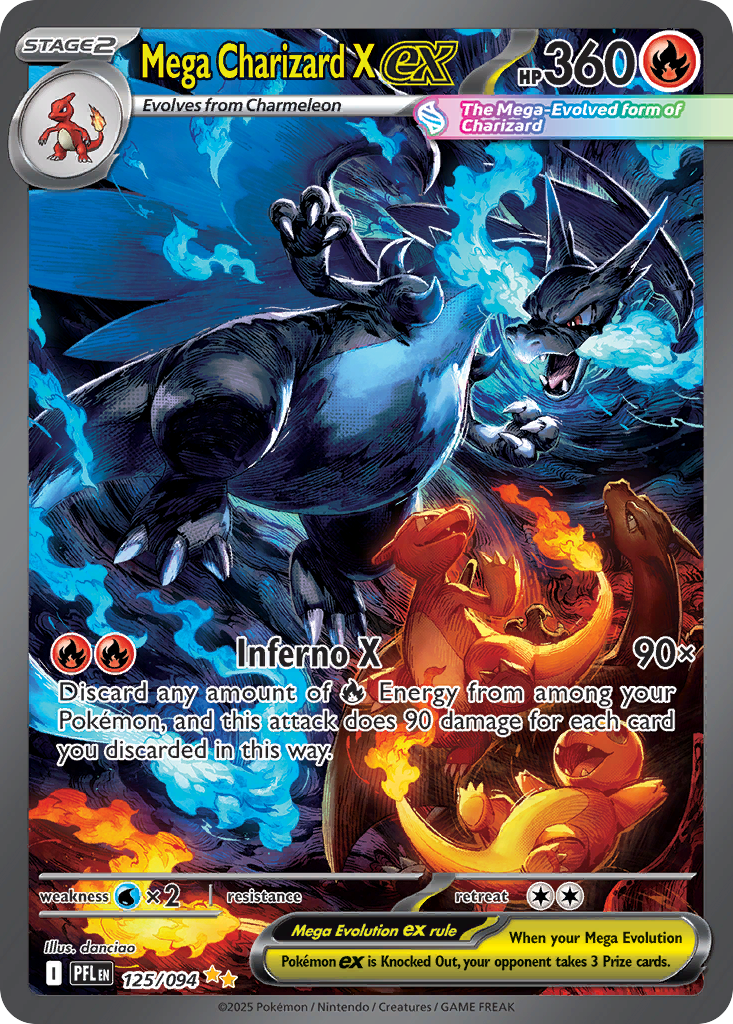 Mega Charizard X ex - Phantasmal Flames - #125 - Pokemon TCG card