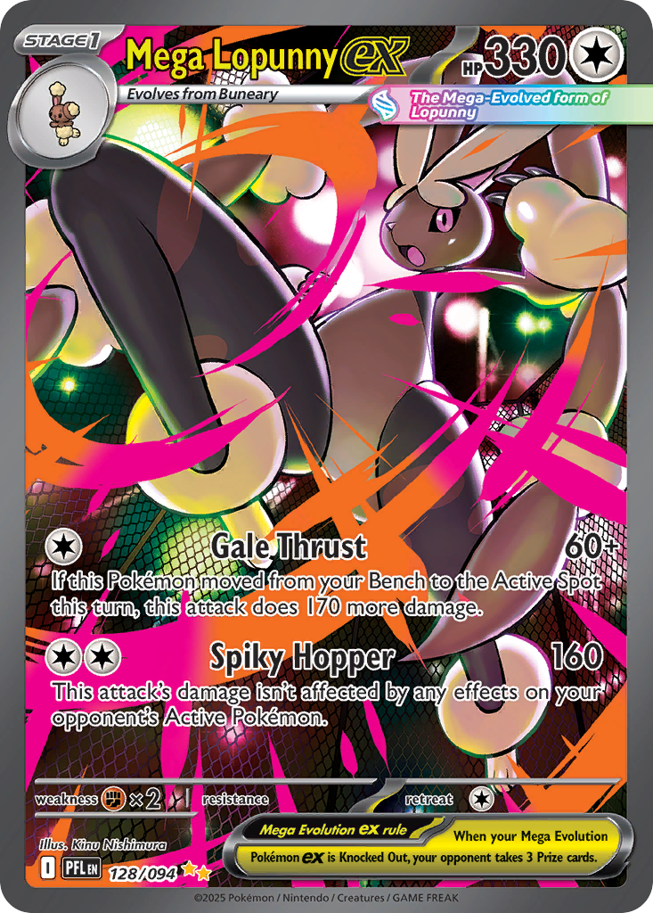 Mega Lopunny ex - Phantasmal Flames - #128 - Pokemon TCG card