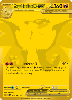 Mega Charizard X ex #130 Mega Charizard X ex - Phantasmal Flames - #130 - Pokemon TCG card