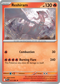 Reshiram #17 Reshiram - Phantasmal Flames - #17 - Pokemon TCG card