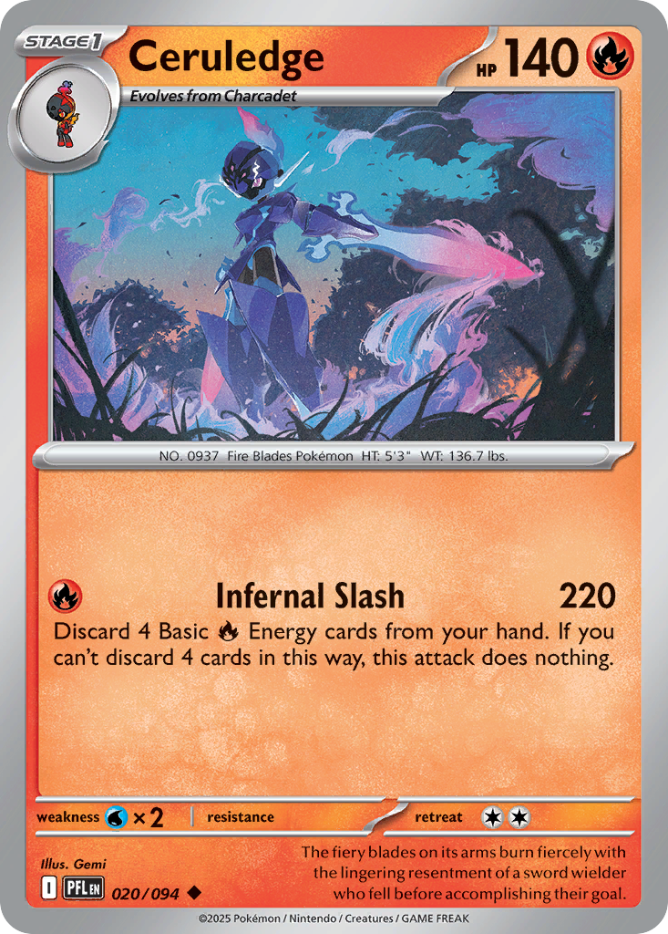 Ceruledge - Phantasmal Flames - #20 - Pokemon TCG card