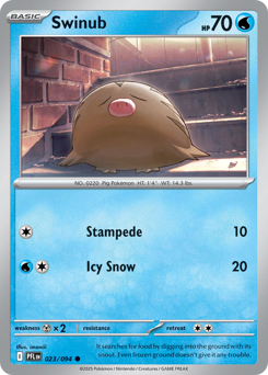 Swinub #23 Swinub - Phantasmal Flames - #23 - Pokemon TCG card