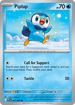 Piplup #27 Piplup - Phantasmal Flames - #27 - Pokemon TCG card