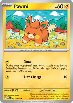 Pawmi #32 Pawmi - Phantasmal Flames - #32 - Pokemon TCG card