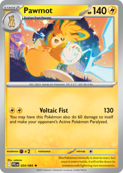 Pawmot - Phantasmal Flames - #34 - Pokemon TCG card