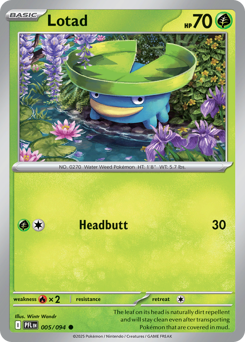 Lotad #5 Lotad - Phantasmal Flames - #5 - Pokemon TCG card