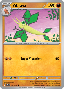 Vibrava #52 Vibrava - Phantasmal Flames - #52 - Pokemon TCG card