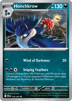 Honchkrow - Phantasmal Flames - #58 - Pokemon TCG card