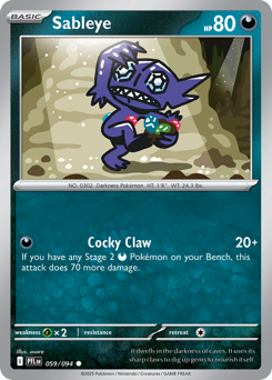 Sableye #59 Sableye - Phantasmal Flames - #59 - Pokemon TCG card