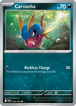 Carvanha - Phantasmal Flames - #60 - Pokemon TCG card