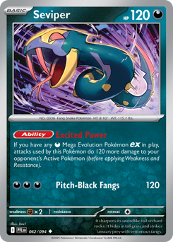 Seviper #62 Seviper - Phantasmal Flames - #62 - Pokemon TCG card