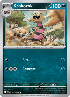 Krokorok #65 Krokorok - Phantasmal Flames - #65 - Pokemon TCG card