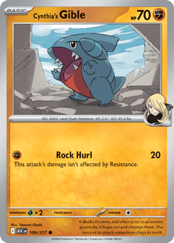 Cynthia's Gible #109 Cynthia's Gible - Ascended Heroes - #109 - Pokemon TCG card