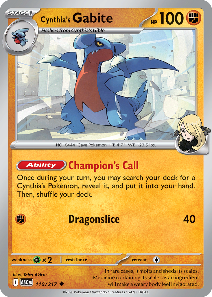 Cynthia's Gabite - Ascended Heroes - #110 - Pokemon TCG card