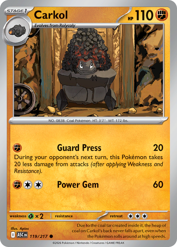 Carkol - Ascended Heroes - #119 - Pokemon TCG card