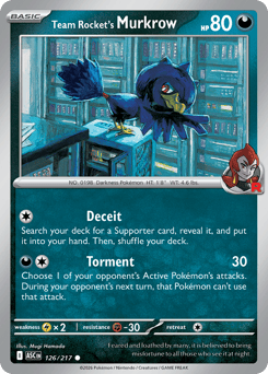 Team Rocket's Murkrow #126 Team Rocket's Murkrow - Ascended Heroes - #126 - Pokemon TCG card
