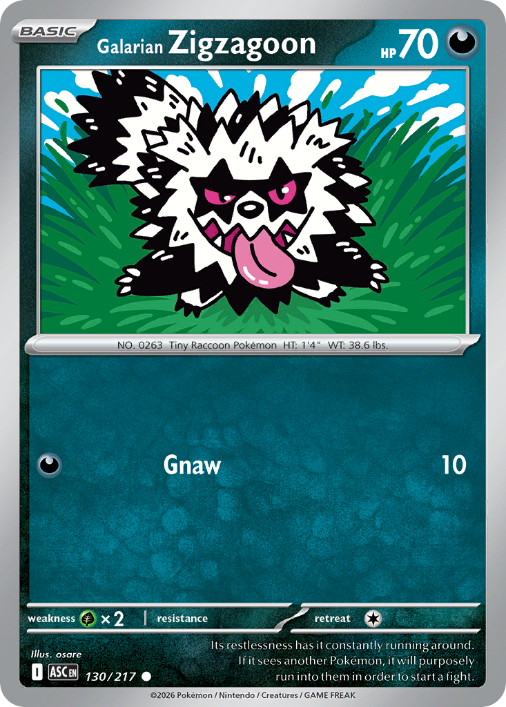 Galarian Zigzagoon - Ascended Heroes - #130 - Pokemon TCG card