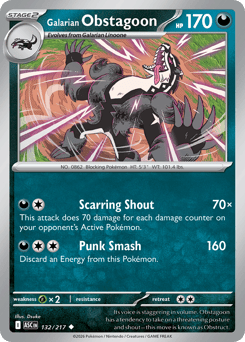 Galarian Obstagoon #132 Galarian Obstagoon - Ascended Heroes - #132 - Pokemon TCG card