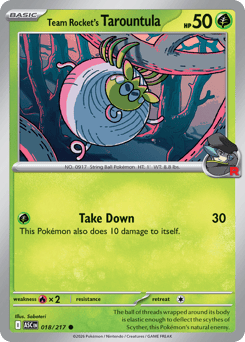Team Rocket's Tarountula #18 Team Rocket's Tarountula - Ascended Heroes - #18 - Pokemon TCG card