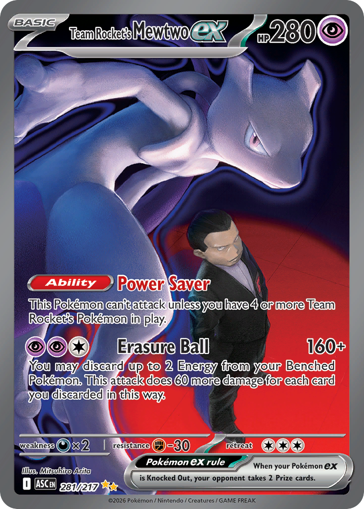 Team Rocket's Mewtwo ex - Ascended Heroes - #281 - Pokemon TCG card