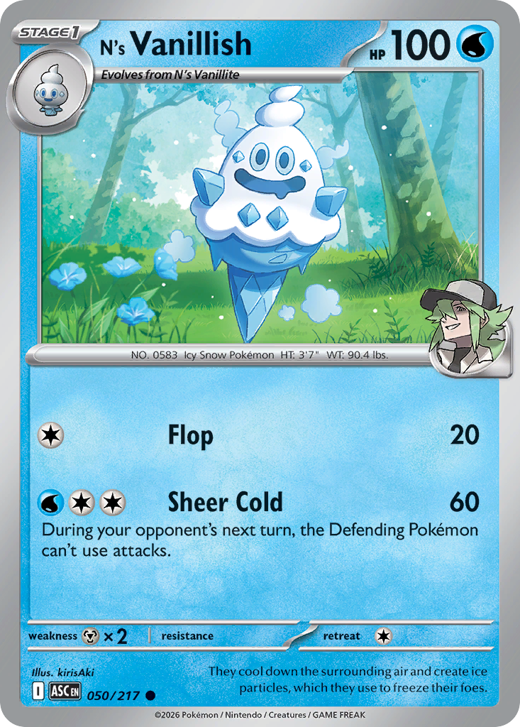 N's Vanillish - Ascended Heroes - #50 - Pokemon TCG card